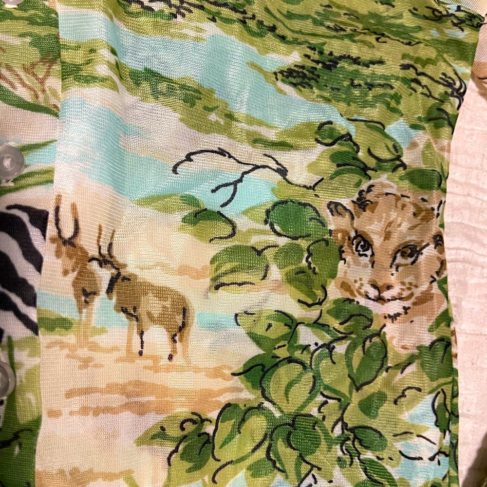Vintage 1960s Safari Print Button-Up Bodysuit - Picture 10 of 13